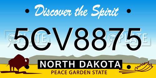 5CV8875 North Dakota License Plate