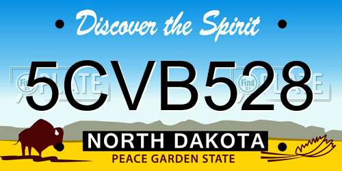 5CVB528 North Dakota License Plate