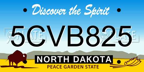 5CVB825 North Dakota License Plate