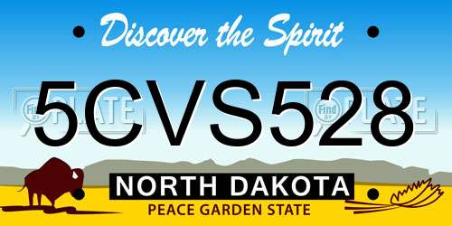 5CVS528 North Dakota License Plate