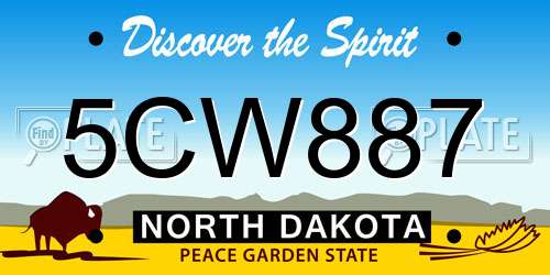 5CW887 North Dakota License Plate
