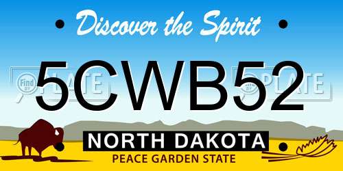 5CWB52 North Dakota License Plate