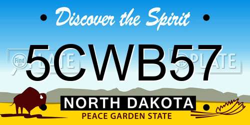 5CWB57 North Dakota License Plate