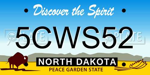 5CWS52 North Dakota License Plate