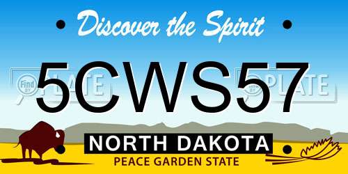 5CWS57 North Dakota License Plate