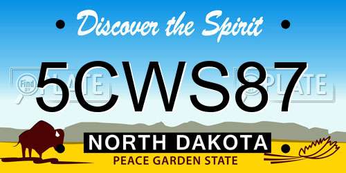 5CWS87 North Dakota License Plate