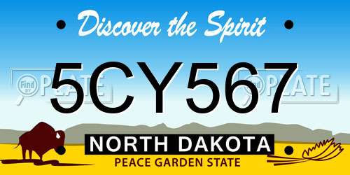 5CY567 North Dakota License Plate