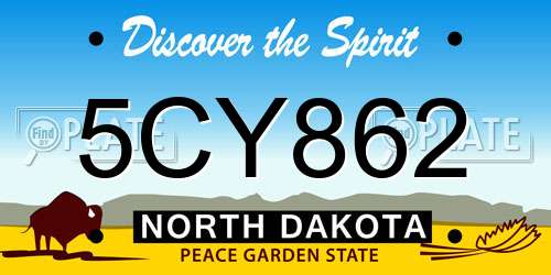 5CY862 North Dakota License Plate