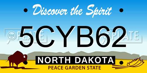 5CYB62 North Dakota License Plate