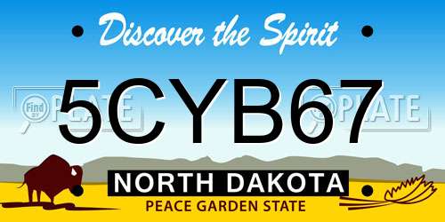 5CYB67 North Dakota License Plate