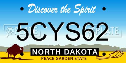 5CYS62 North Dakota License Plate