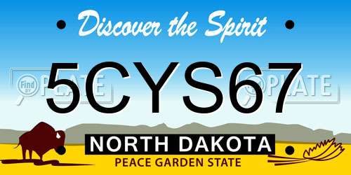 5CYS67 North Dakota License Plate