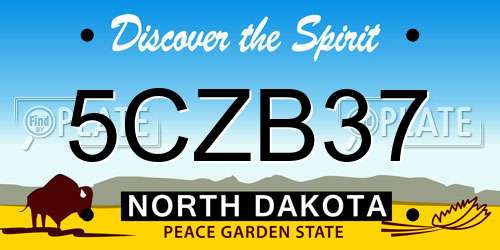 5CZB37 North Dakota License Plate
