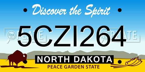 5CZI264 North Dakota License Plate