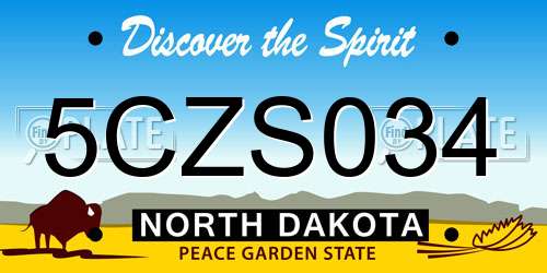 5CZS034 North Dakota License Plate