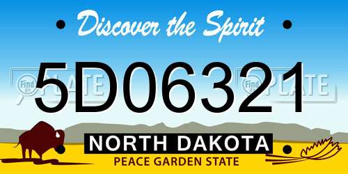 5D06321 North Dakota License Plate