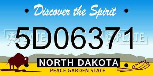 5D06371 North Dakota License Plate
