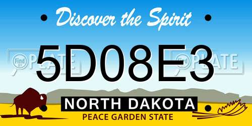 5D08E3 North Dakota License Plate