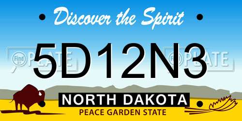 5D12N3 North Dakota License Plate