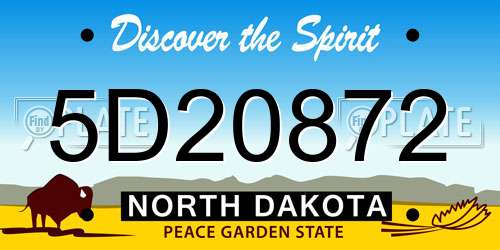 5D20872 North Dakota License Plate