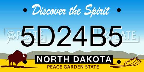 5D24B5 North Dakota License Plate