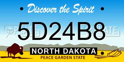 5D24B8 North Dakota License Plate