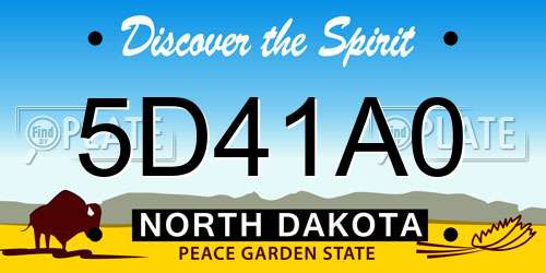 5D41A0 North Dakota License Plate