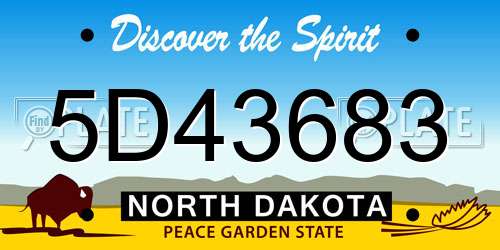 5D43683 North Dakota License Plate