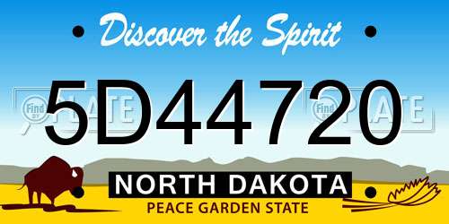 5D44720 North Dakota License Plate
