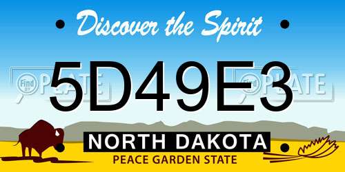 5D49E3 North Dakota License Plate