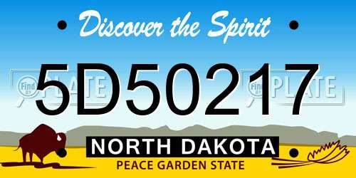 5D50217 North Dakota License Plate