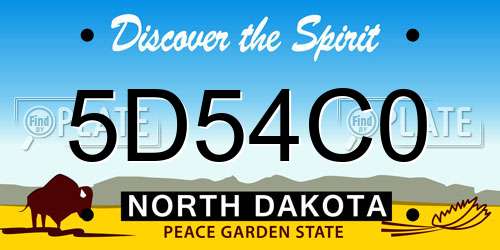 5D54C0 North Dakota License Plate