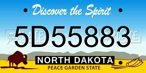 5D55883 North Dakota License Plate