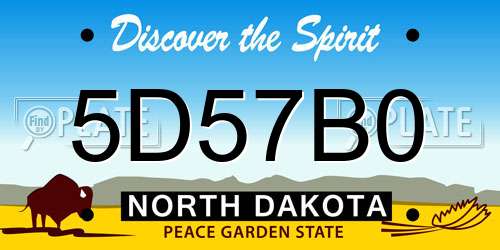 5D57B0 North Dakota License Plate