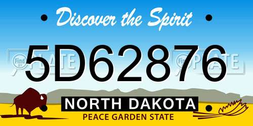 5D62876 North Dakota License Plate