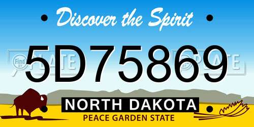 5D75869 North Dakota License Plate