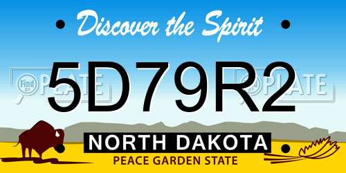 5D79R2 North Dakota License Plate