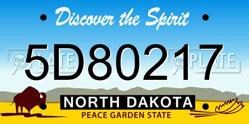 5D80217 North Dakota License Plate