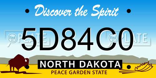 5D84C0 North Dakota License Plate