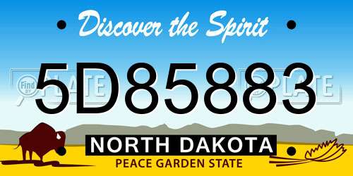 5D85883 North Dakota License Plate