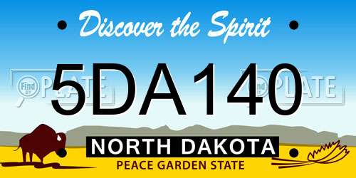 5DA140 North Dakota License Plate