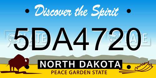 5DA4720 North Dakota License Plate