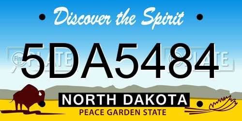 5DA5484 North Dakota License Plate
