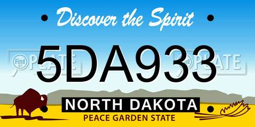 5DA933 North Dakota License Plate