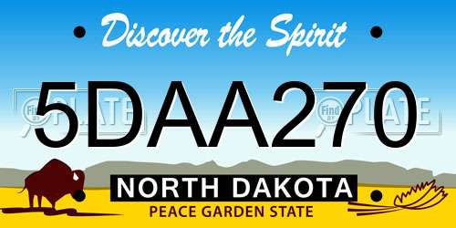 5DAA270 North Dakota License Plate