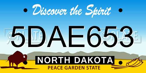5DAE653 North Dakota License Plate