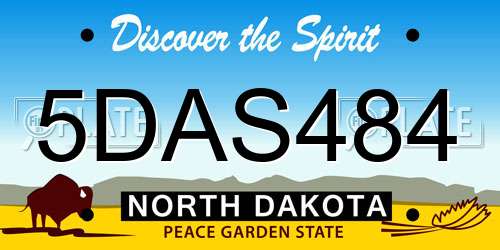 5DAS484 North Dakota License Plate