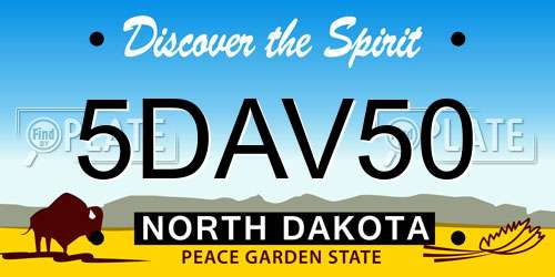 5DAV50 North Dakota License Plate