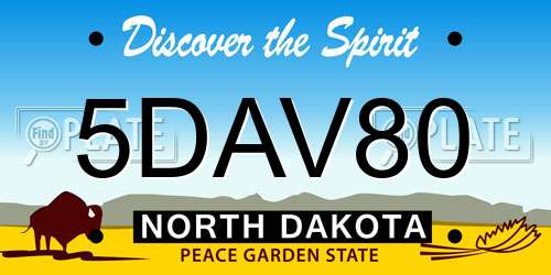 5DAV80 North Dakota License Plate