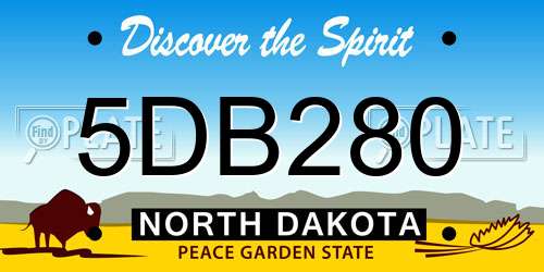 5DB280 North Dakota License Plate